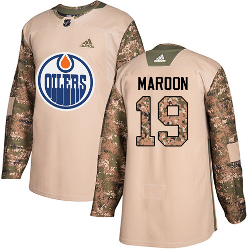 Adidas Oilers #19 Patrick Maroon Camo Authentic Veterans Day Stitched NHL Jersey - Click Image to Close
